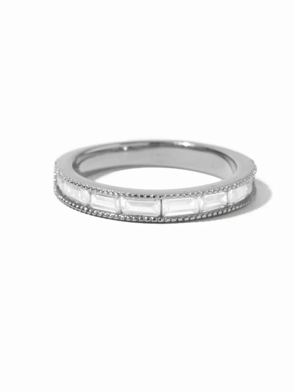 NEW Bezeled Baguette Ring Gold and 925 Silver! 
Top quality ! Great to stack